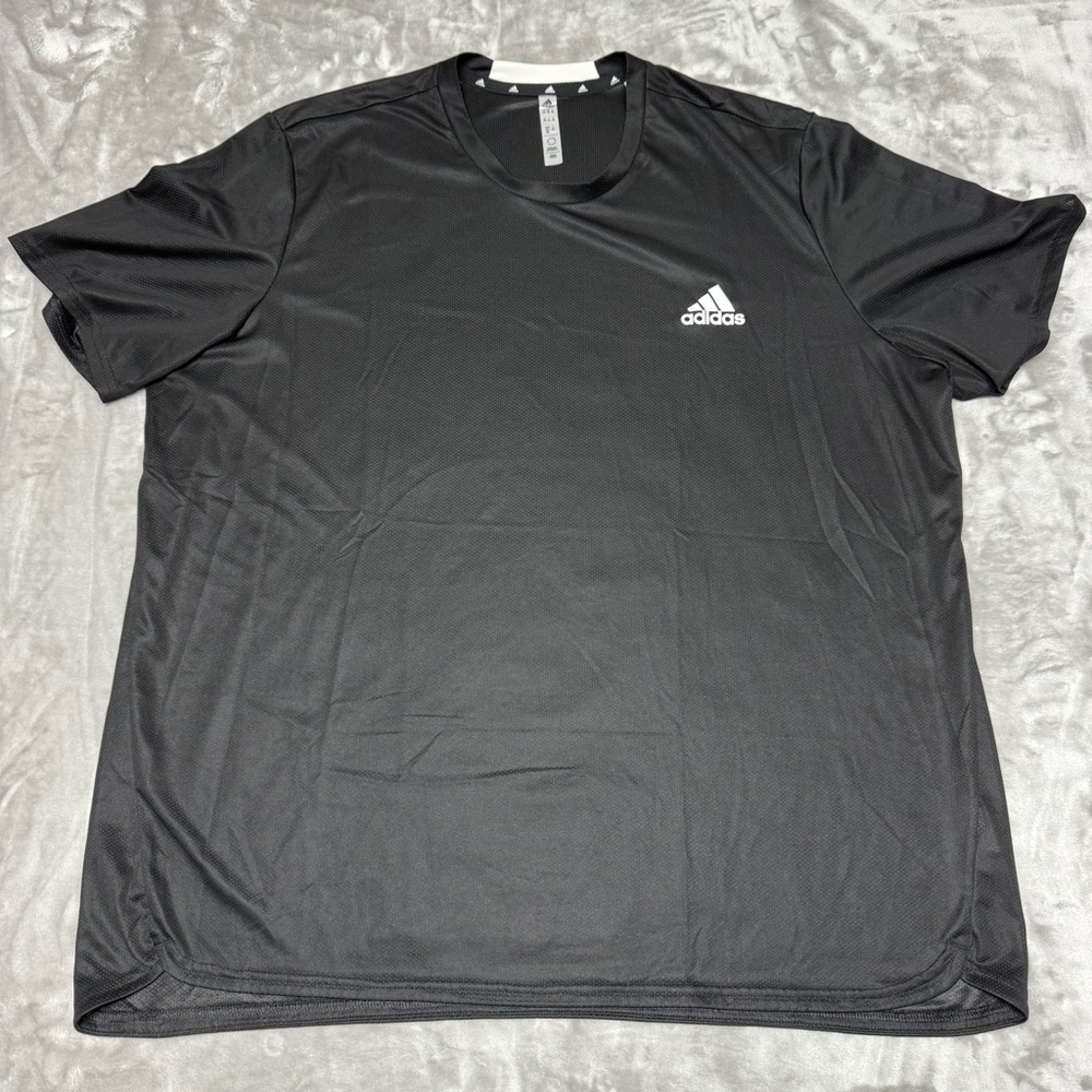 Adidas Aeroready Performance Black Short Sleeve Tee T Shirt Mens Size 2XL